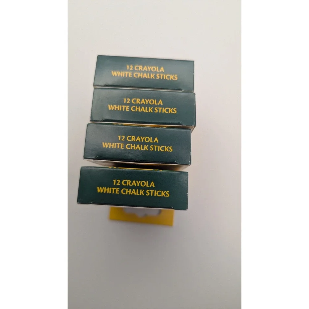 Crayola White Chalk Sticks 12 Count per‎ Box 4 Pack Bulk Non-Toxic 51-0320